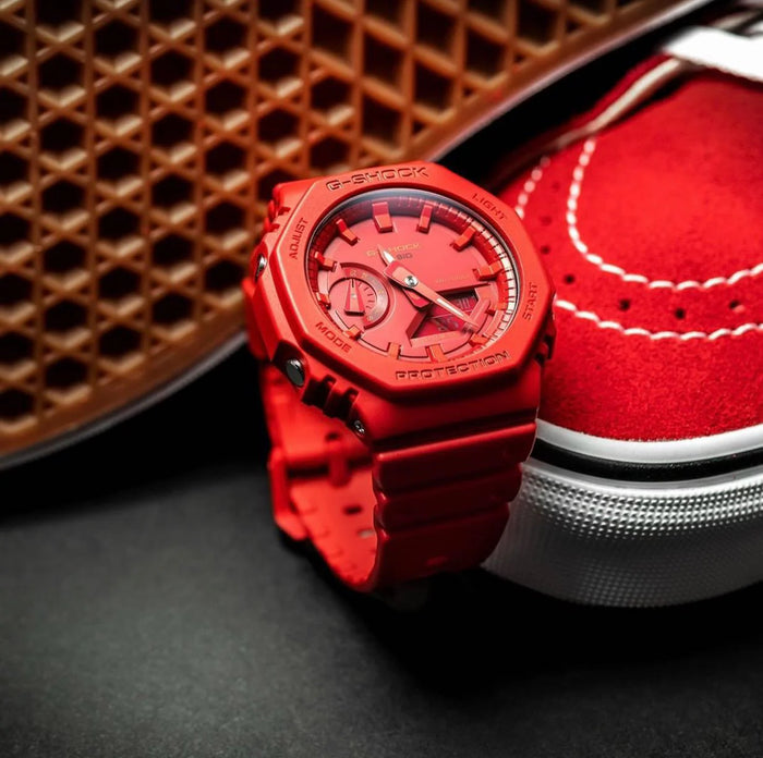 G-Shock Men's Red Resin Watch, Octagonal Design | Ga-2100-4adr
