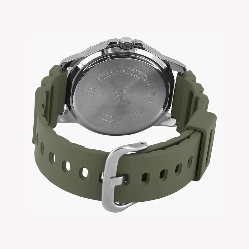 Casio Men's Green Resin Watch, Black Dial | Mtp-Vd01-3ev by i-watch