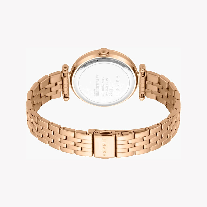 Esprit Women's Rose Gold Stainless Steel Watch, Silver Dial | Es1l203m0055 by i-watch