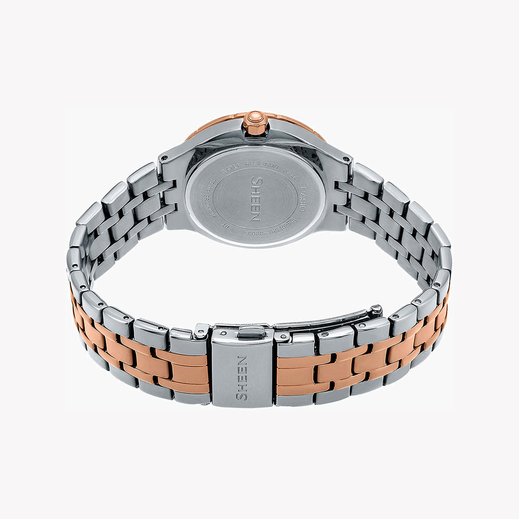 CASIO SHE-3809SG-7AUDR SPORTY ELEGANCE - ROSE GOLD SHIMMER Women's Watch with Swarovski® Crystals and Stainless Steel Band-i-Watch-3