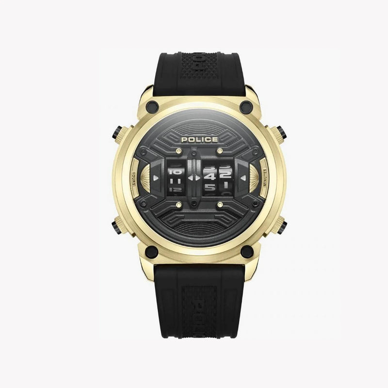 Police Men's Gold Watch, Black Rubber Band | Pewjp2228501 by i-watch