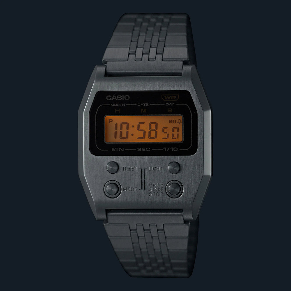 Casio Men's Silver Stainless Steel Watch, Digital Dial | A1100d-1 by i-watch