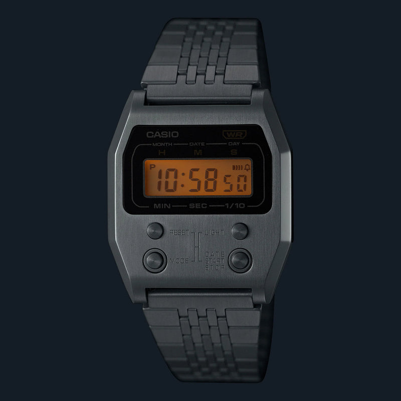 Casio Men's Silver Stainless Steel Watch, Digital Dial | A1100d-1 by i-watch