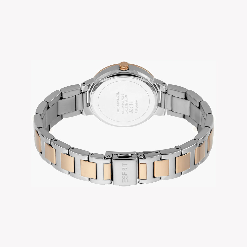 ESPRIT Women's Watch with Silver Stainless Steel Case and Silver & Rose Gold Stainless Steel Band-i-Watch-4