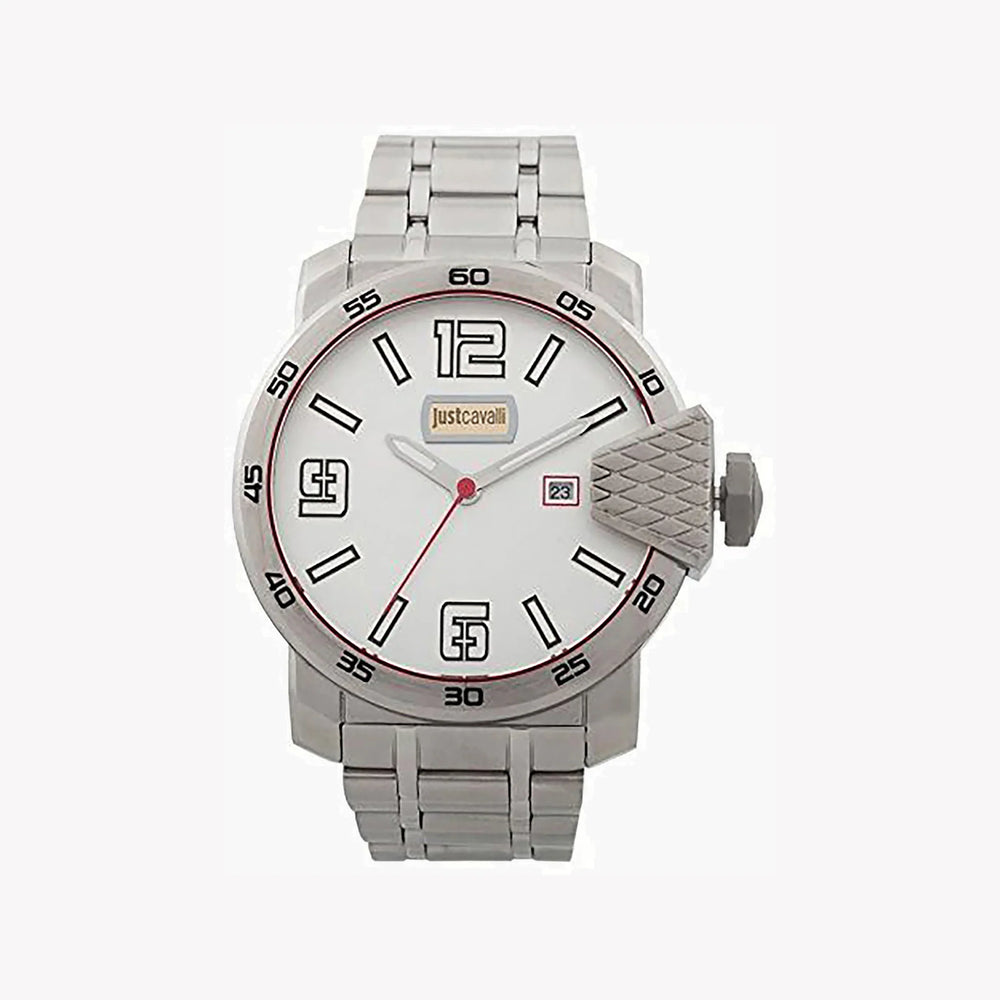 Just Cavalli Men's Silver Stainless Steel Watch, Silver Dial | Jc1g015m0065 by i-watch