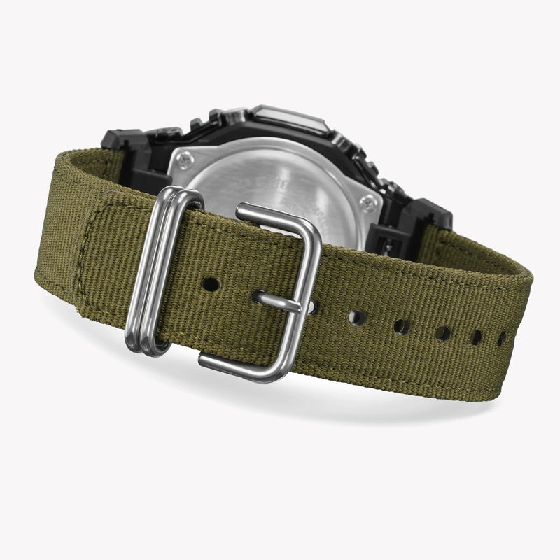 Casio Men's Green Cloth Watch, Black Dial | Gm-2100cb-3aer by i-watch