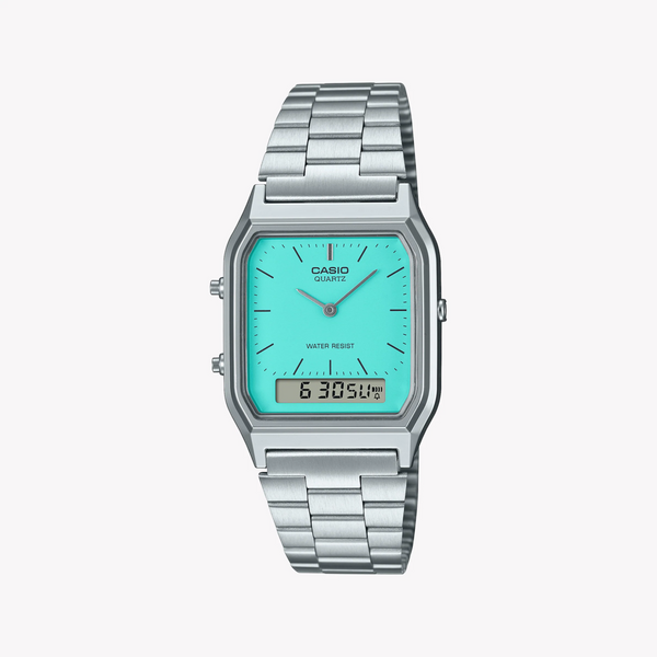 Casio Aq-230a-2a2mqydf - Timeless Elegance Meets Modern Functionality Unisex Watch With Silver Resin Case And Striking Blue Dial by i-watch
