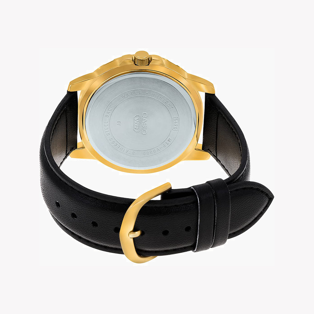 CASIO MTP-VD300GL-1E - BOLD ELEGANCE MEN'S WATCH WITH BLACK DIAL & GOLD PLATED CASE-i-Watch-6