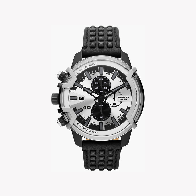 Diesel Men's Black Leather Watch, Silver Dial | Dz4571 by i-watch