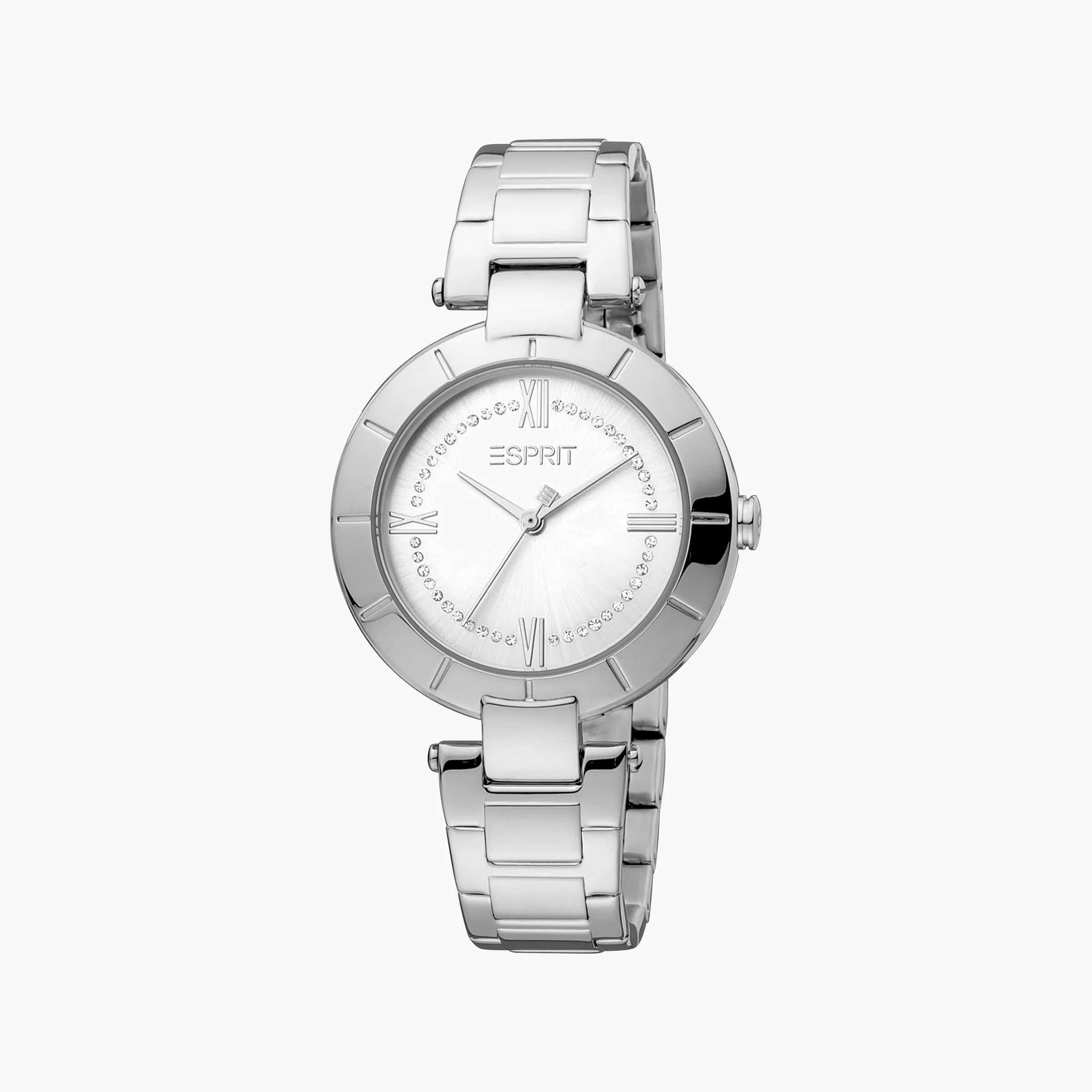 ESPRIT Women's Watch with Silver Stainless Steel Case and Silver Stainless Steel Band