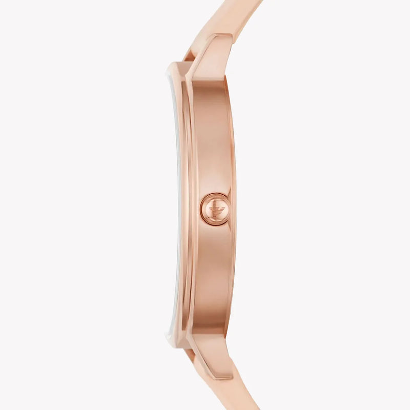 Emporio Armani Women's Rose Gold Watch, Silver Dial | Ar80058 by i-watch