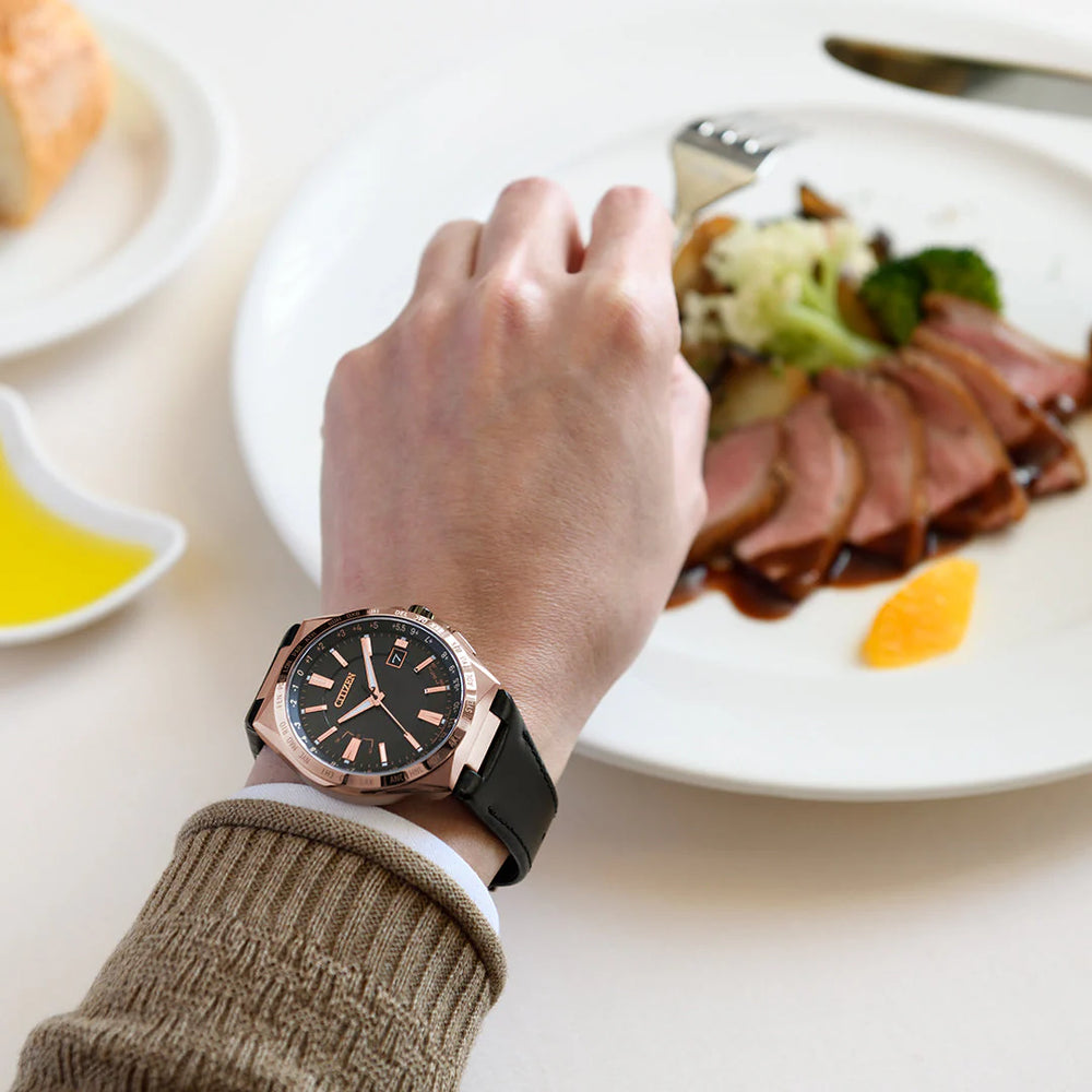 Citizen Eco-Drive Cb0217-04e - Modern Men's Timepiece: Rose Gold & Black Calf Leather by i-watch