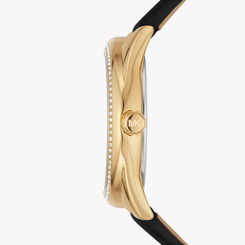 Michael Kors Men's Gold Watch, Black Leather Band | Mk7315 by i-watch