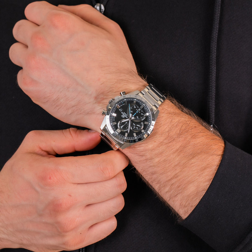 CASIO EDIFICE EFR-571D-1AVUDF - RUGGED ELEGANCE MEN'S SPORT WATCH with Stainless Steel and Black Dial-i-Watch-2