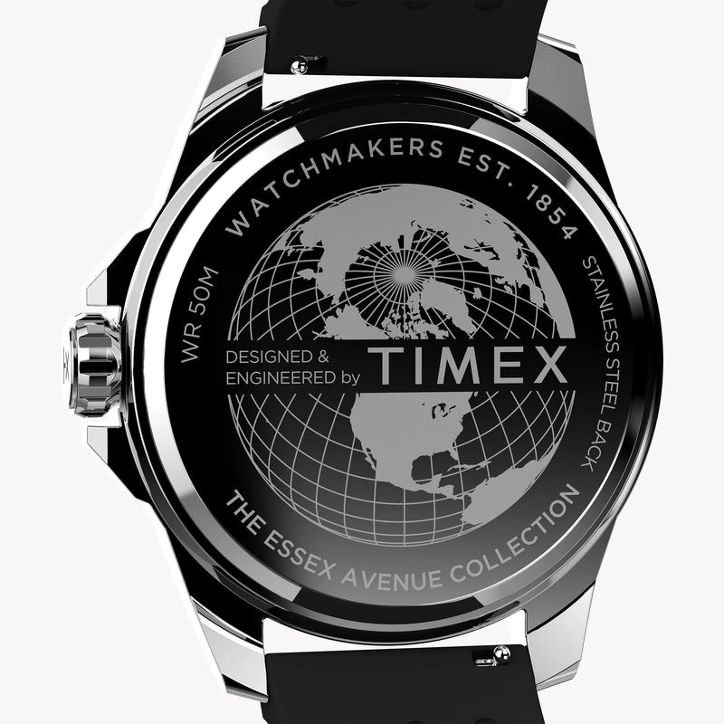 Timex Men's Black Silicone Watch, Silver Case | Tw2w42900 by i-watch