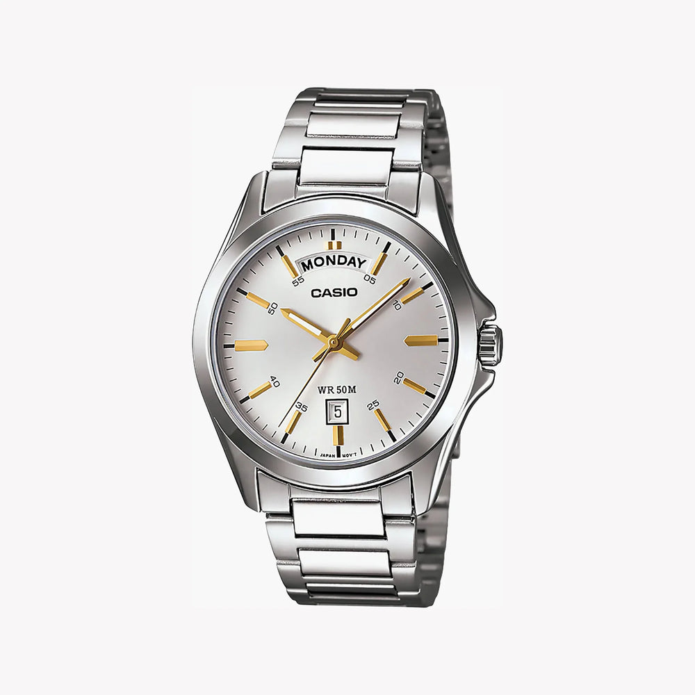 Casio Men's Silver Watch, Champagne Dial | Mtp-1370d-7a2 by i-watch