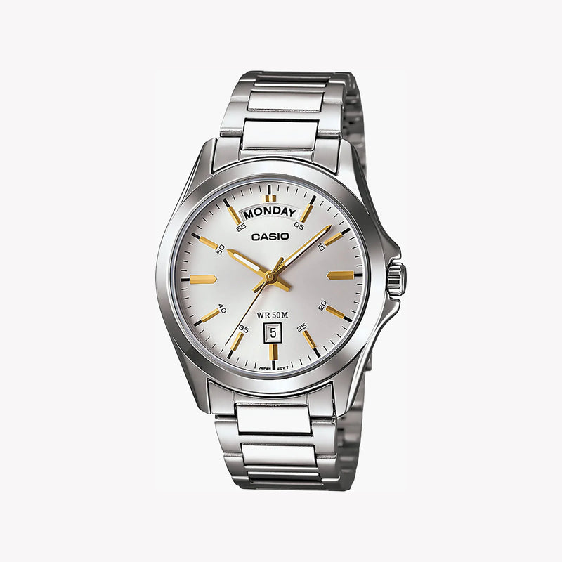 Casio Men's Silver Watch, Champagne Dial | Mtp-1370d-7a2 by i-watch