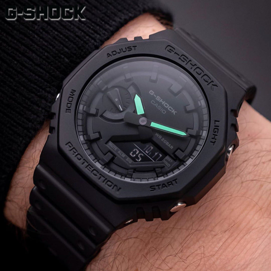 CASIO G-SHOCK GA-2100-1A4DR OAK - BOLD BLACK BEAUTY Men's Watch with Carbon Core Guard and Vibrant Digital Display-i-Watch-6