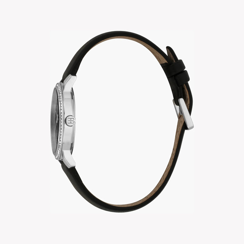 Esprit Women's Black Leather Watch, Black Dial | Es1l183m0015 by i-watch
