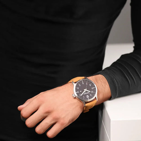 Timberland Men's Silver Watch, Brown Leather Band | Tdwgb0010103 by i-watch