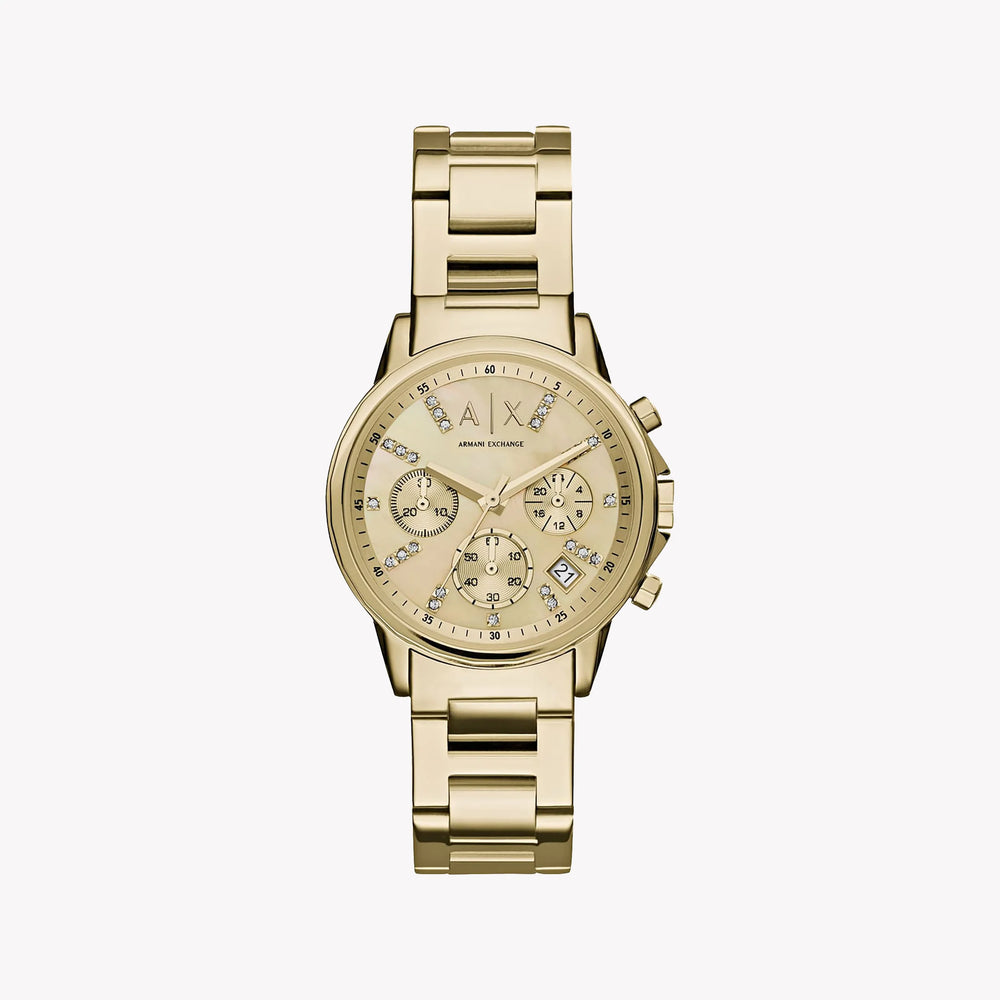 ARMANI EXCHANGE AX4327 - RADIANT GOLD CHARM WOMEN'S ANALOG WATCH - TIMELESS ELEGANCE