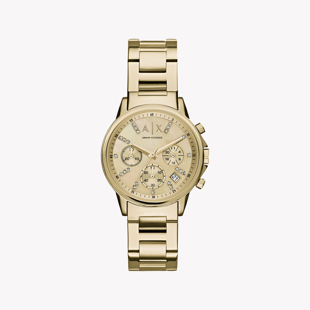ARMANI EXCHANGE AX4327 - RADIANT GOLD CHARM WOMEN'S ANALOG WATCH - TIMELESS ELEGANCE