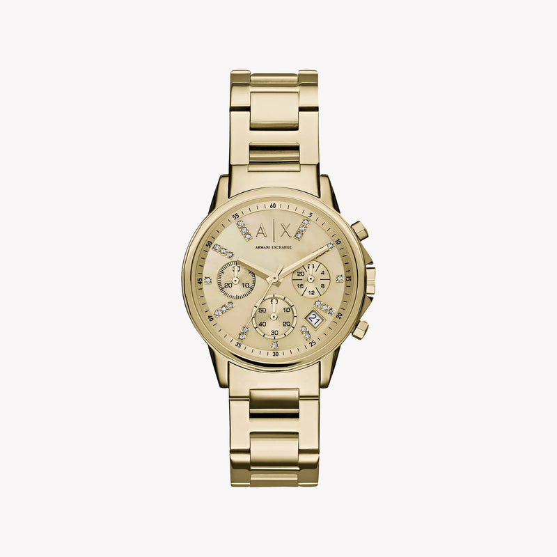 ARMANI EXCHANGE AX4327 - RADIANT GOLD CHARM WOMEN'S ANALOG WATCH - TIMELESS ELEGANCE