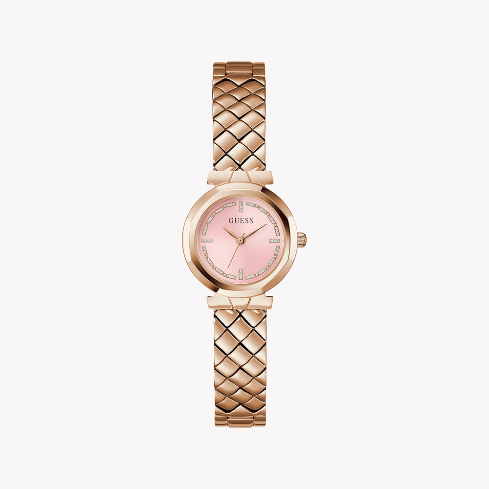 Guess Women's Rose Gold Stainless Steel Watch, Pink Dial | Gw0839l3 by i-watch