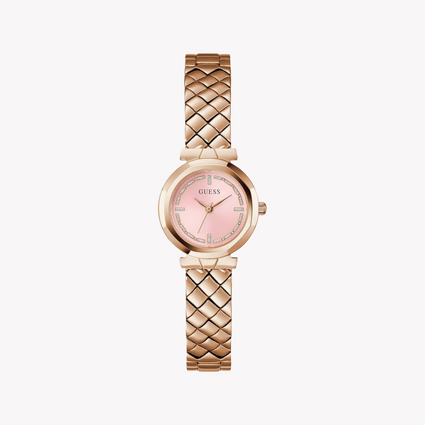 Guess Women's Rose Gold Stainless Steel Watch, Pink Dial | Gw0839l3 by i-watch