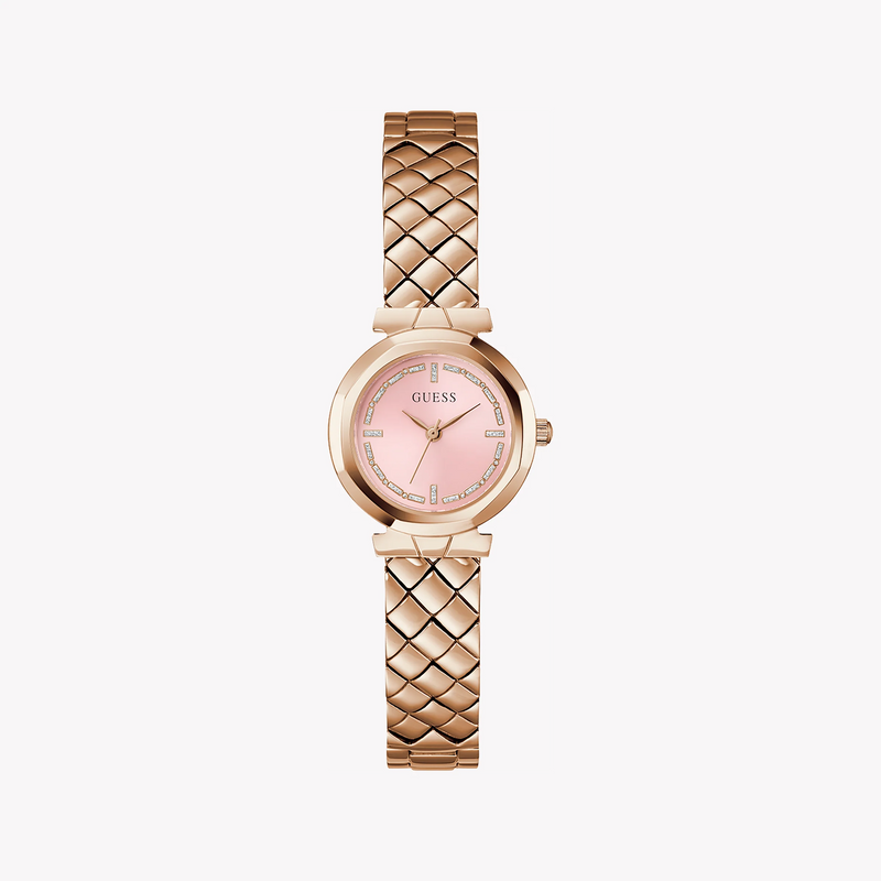 Guess Women's Rose Gold Stainless Steel Watch, Pink Dial | Gw0839l3 by i-watch