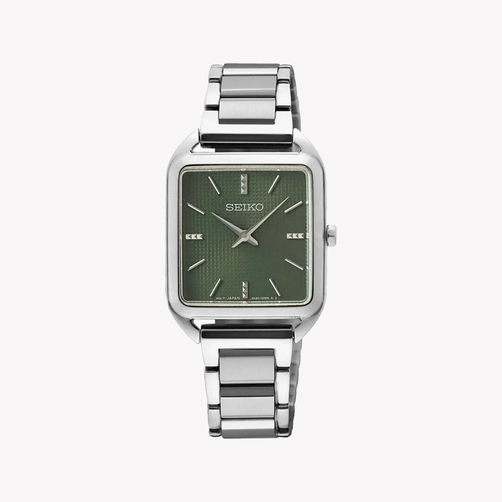 SEIKO SWR075P1 Women's Quartz Watch - Dark Green Dial, Silver Case-i-Watch