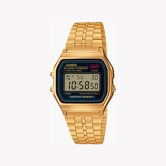 CASIO A159WGEA-1DF Analoge Unisex-Armbanduhr mit 33-mm-Gehäuse