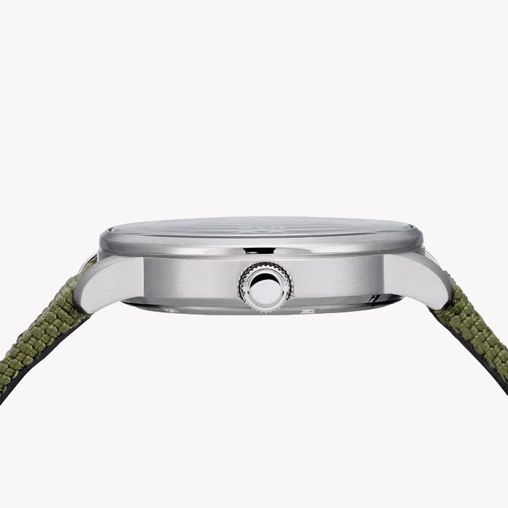 Citizen Bm7390-22x - Modern Eco-Drive Men's Watch With Silver Case & Green Nylon Band by i-watch