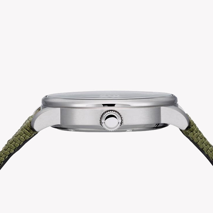 CITIZEN BM7390-22X - MODERN ECO-DRIVE MEN'S WATCH with Silver Case & Green Nylon Band-i-Watch-4