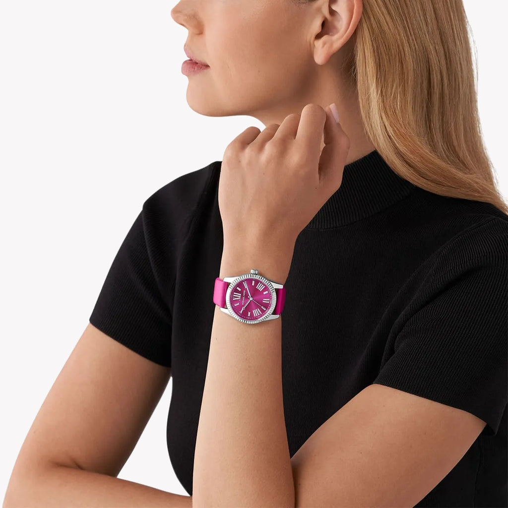 MICHAEL KORS MK4749 CHIC SOPHISTICATION - PINK DIAL & LEATHER BAND WOMEN'S WATCH-i-Watch-4