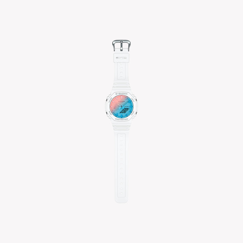 Casio Men's White Resin Watch, Blue Dial | Ga-2100tl-7aer by i-watch