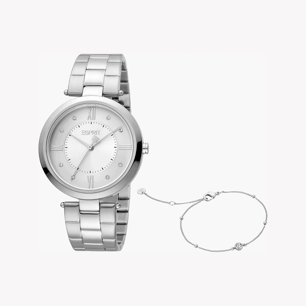 Esprit Women's Silver Stainless Steel Watch, Silver Dial | Es1l196m0035 by i-watch