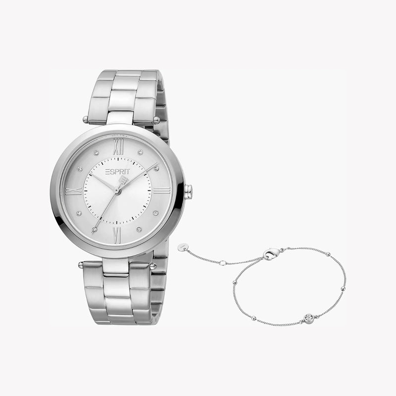 Esprit Women's Silver Stainless Steel Watch, Silver Dial | Es1l196m0035 by i-watch