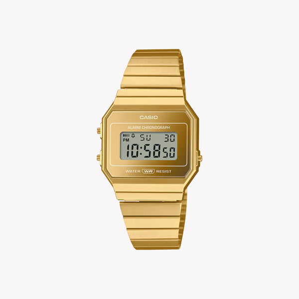Casio Unisex Gold Digital Watch, Resin & Metal Strap | A700wevg-9aef by i-watch