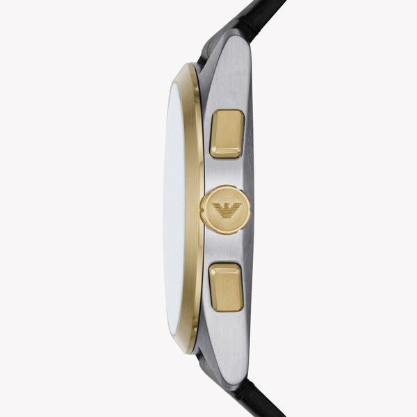 Emporio Armani Men's Silver Watch, Black Leather Band | Ar11498 by i-watch