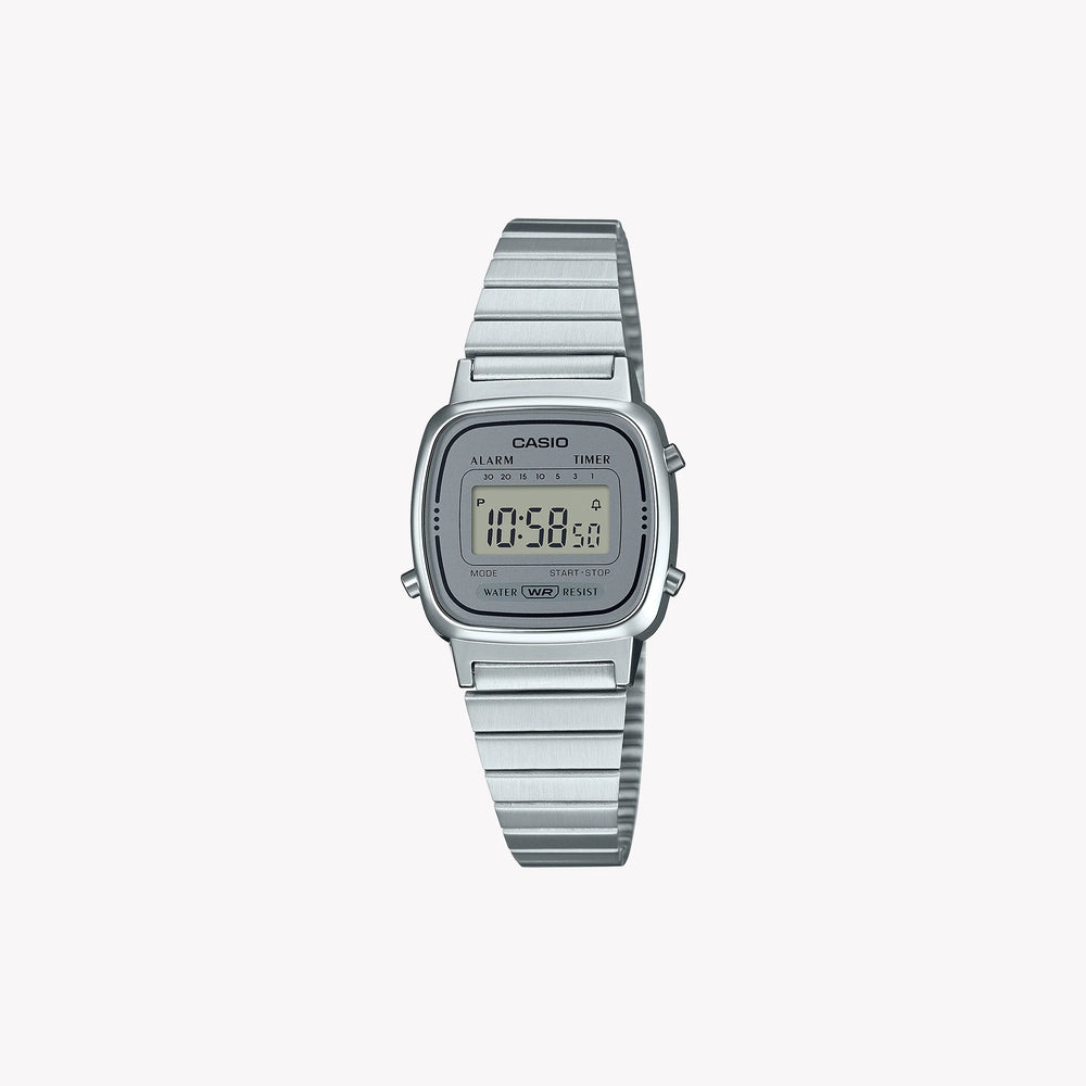 Casio Women's Silver Stainless Steel, Resin Case | La-670wa-7df by i-watch