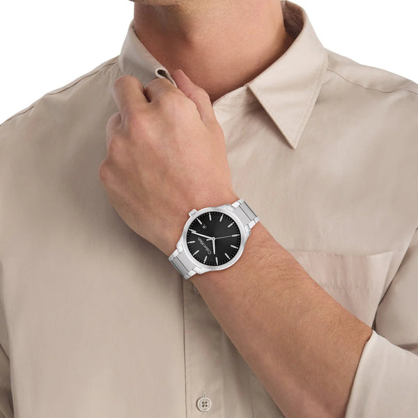 Ck Calvin Klein Men's Silver Stainless Steel, Black Dial | 25200348 by i-watch