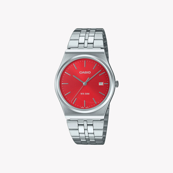 Casio Men's Stainless Steel, Red Dial | Mtp-B145d-4a2v by i-watch