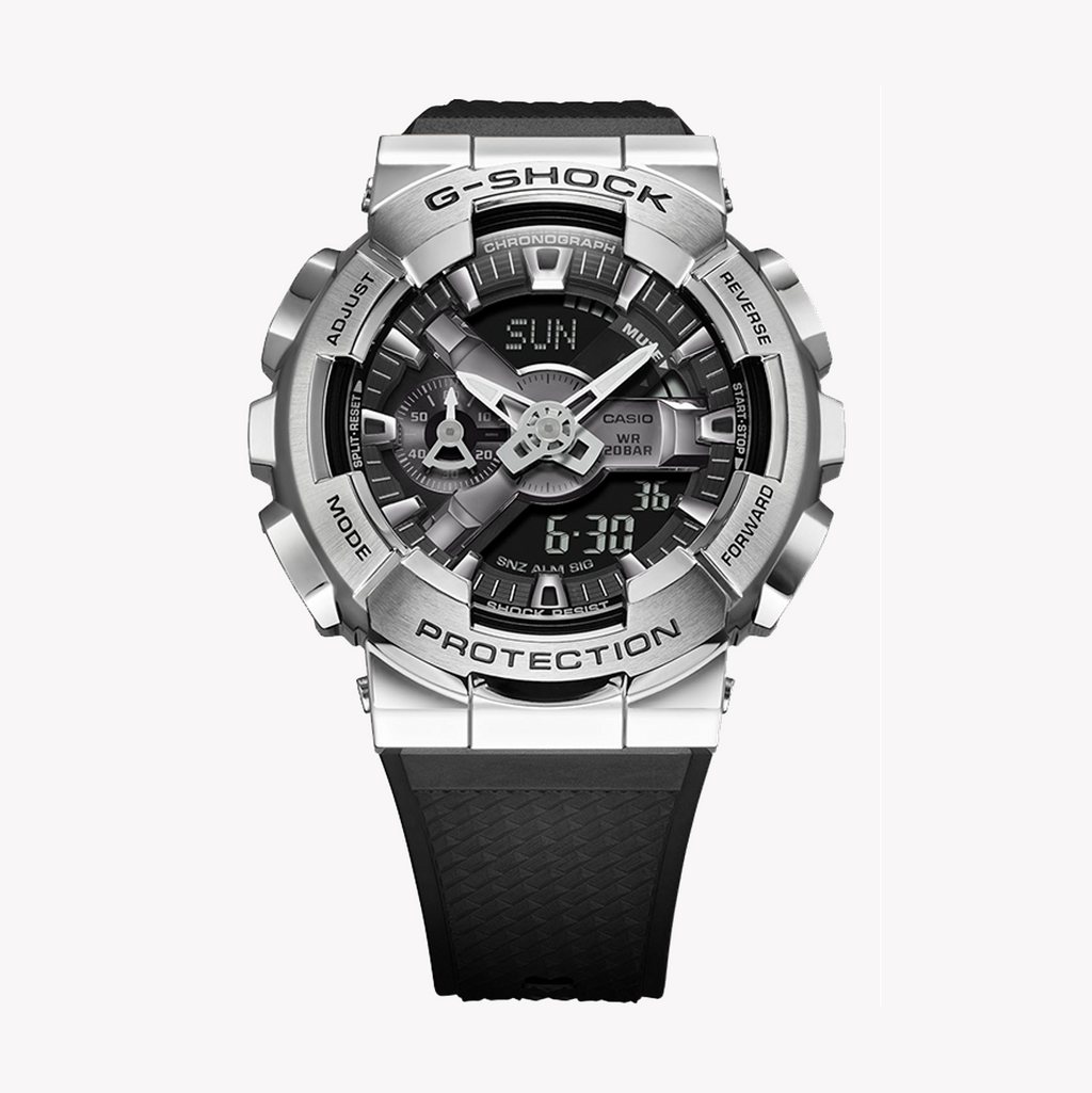 CASIO G-SHOCK GM-110-1ADR - ADVENTURE AWAITS MEN'S SPORTY TIMEPIECE WITH SILVER CASE & BLACK BAND-i-Watch-5