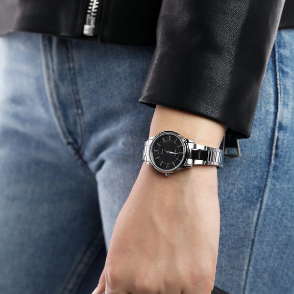 Casio Women's Stainless Steel Silver Watch, Black Dial | Ltp-1303d-1avdf by i-watch