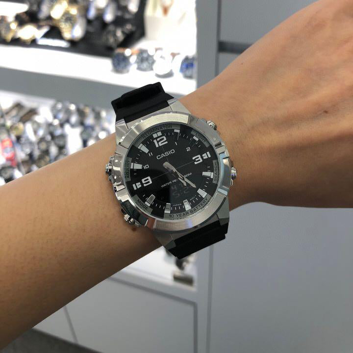 CASIO AMW-870-1AVDF BOLD ADVENTURER - SPORTY MEN'S WATCH with black resin band and striking black dial-i-Watch-3