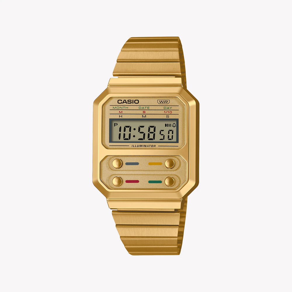 Casio Unisex Gold Metal Watch | A-100weg-9aef