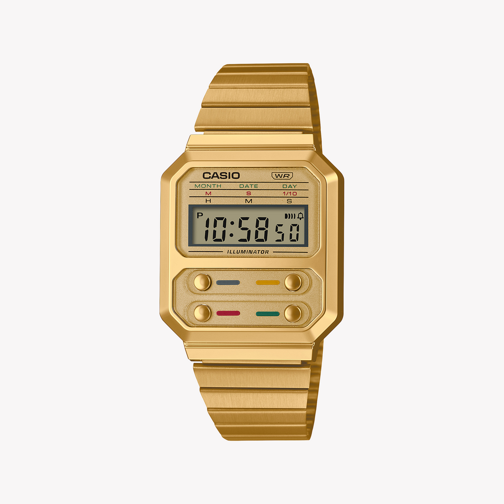 Casio Unisex Gold Metal Watch | A-100weg-9aef