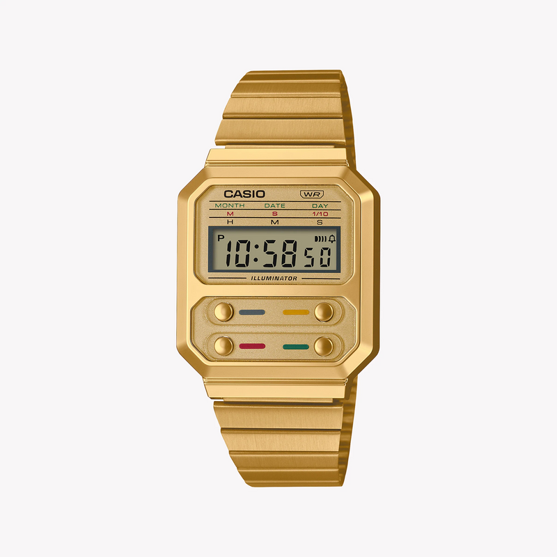 Casio Unisex Gold Metal Watch | A-100weg-9aef
