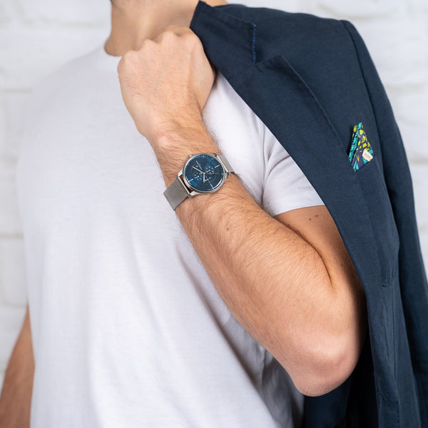 Pierre Cardin Men's Silver Watch, Blue Dial | Cbn.3020 by i-watch